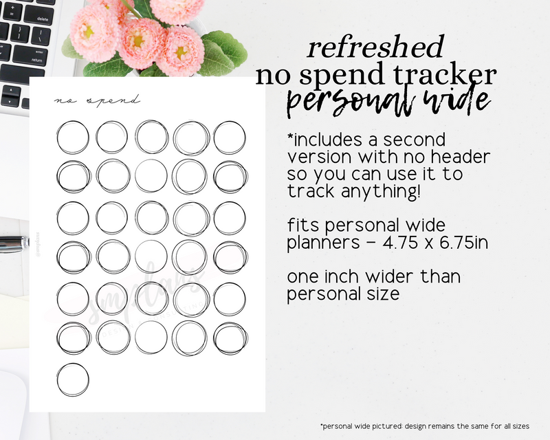 No Spend Tracker - Weight Loss Tracker - Visual Habit Tracker