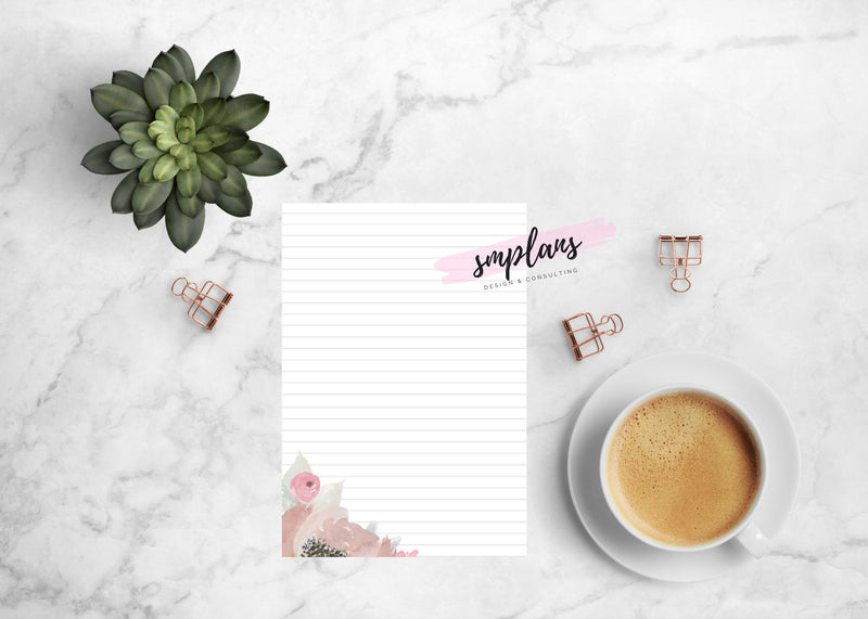 LINED Spring Water Color Floral Notes (2019)