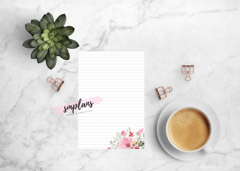 LINED Spring Water Color Floral Notes (2019)