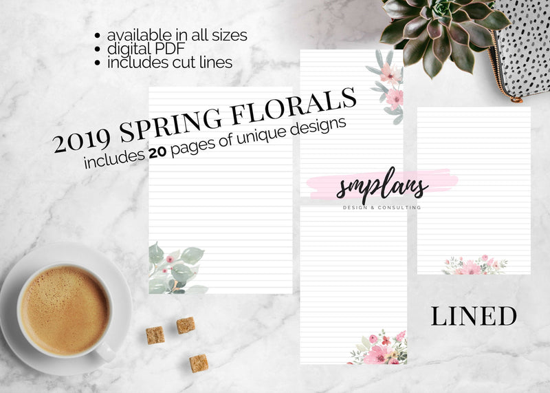 LINED Spring Water Color Floral Notes (2019)