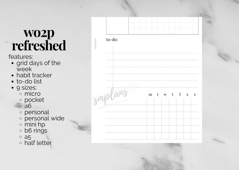 Refreshed WO2P (Week on 2 Pages)