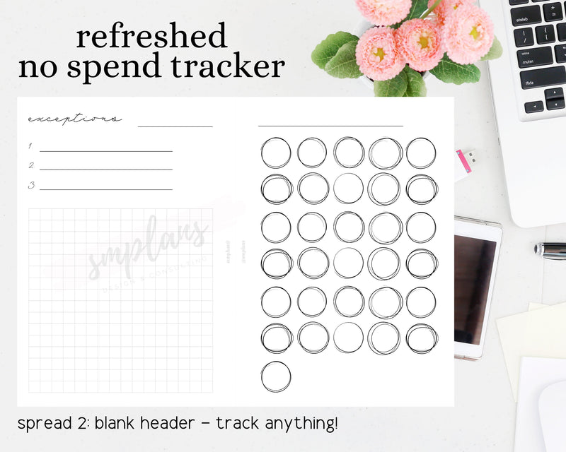 No Spend Tracker - Weight Loss Tracker - Visual Habit Tracker