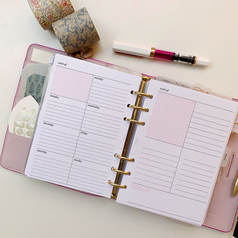Weekly Plan Week on Two Pages (WO2P) - Weekly Overview