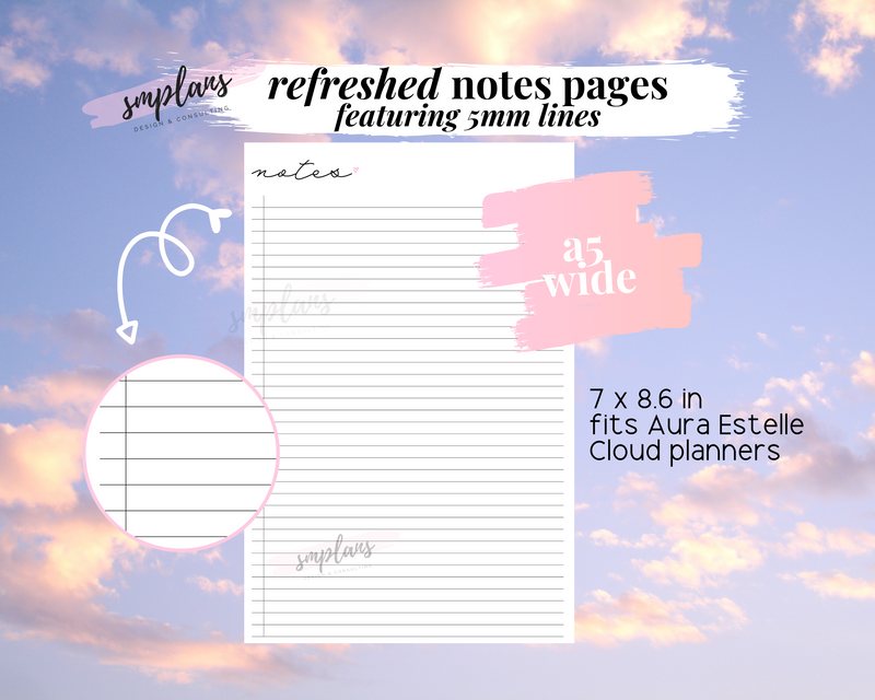 Refreshed Notes Pages (5mm)