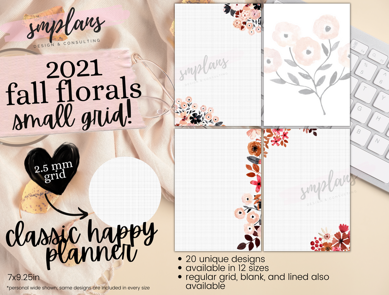 Fall Floral Notes - Small Grid (2.5mm) (2021)