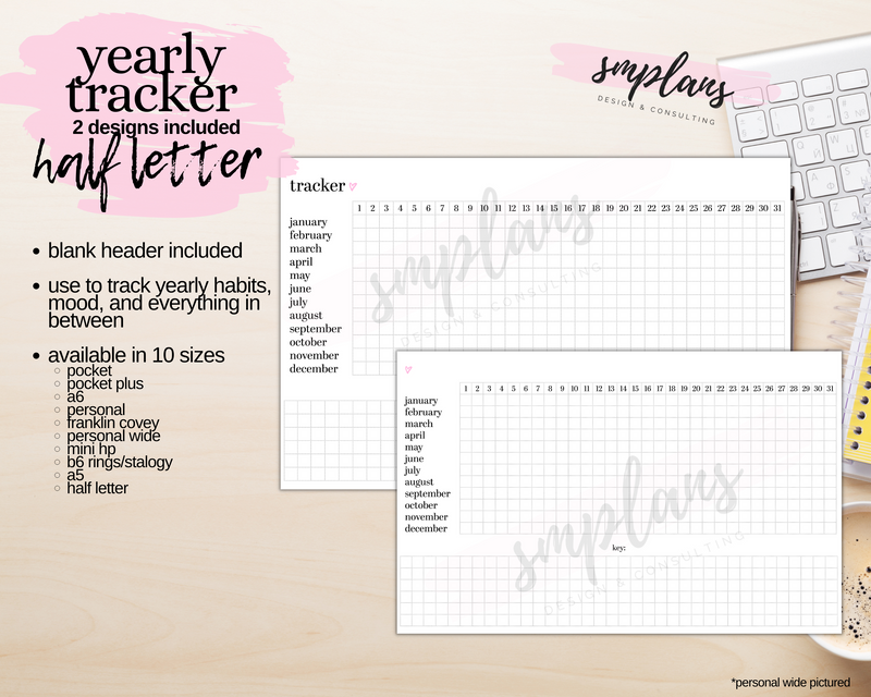 Yearly Tracker - Mood Tracker - Habit Tracker