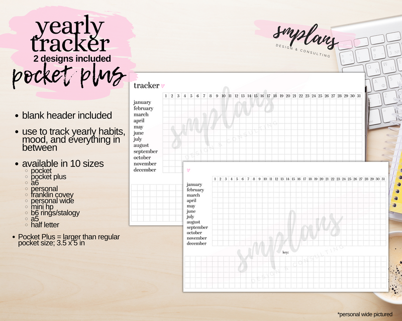 Yearly Tracker - Mood Tracker - Habit Tracker