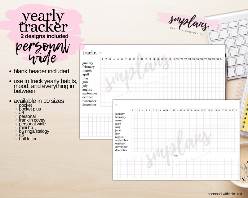 Yearly Tracker - Mood Tracker - Habit Tracker