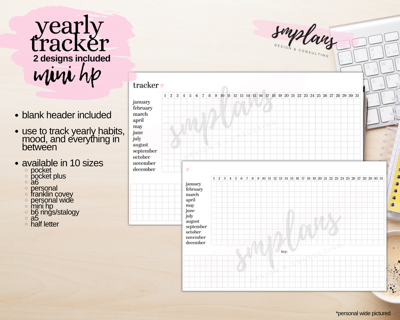 Yearly Tracker - Mood Tracker - Habit Tracker