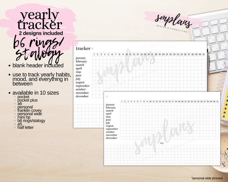 Yearly Tracker - Mood Tracker - Habit Tracker