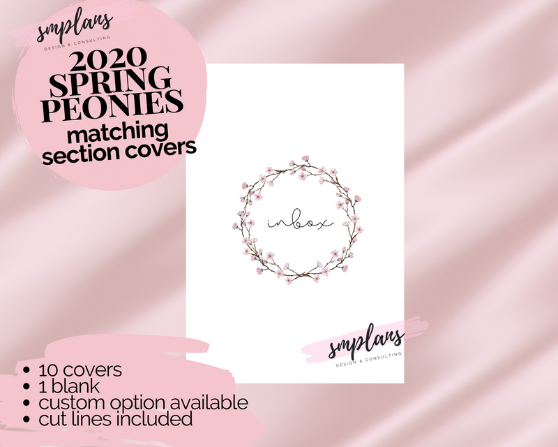2020 Spring Peonies SECTION COVERS