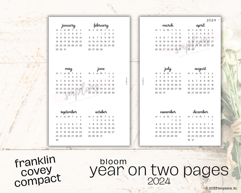 2024 Bloom Year on Two Pages (YO2P)
