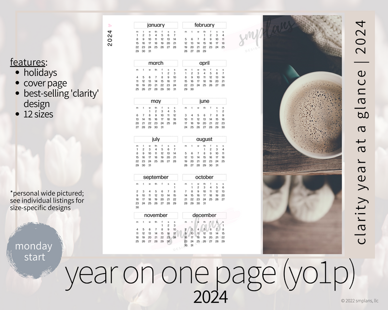 2024 Clarity Year on One Page (YO1P) - MONDAY Start