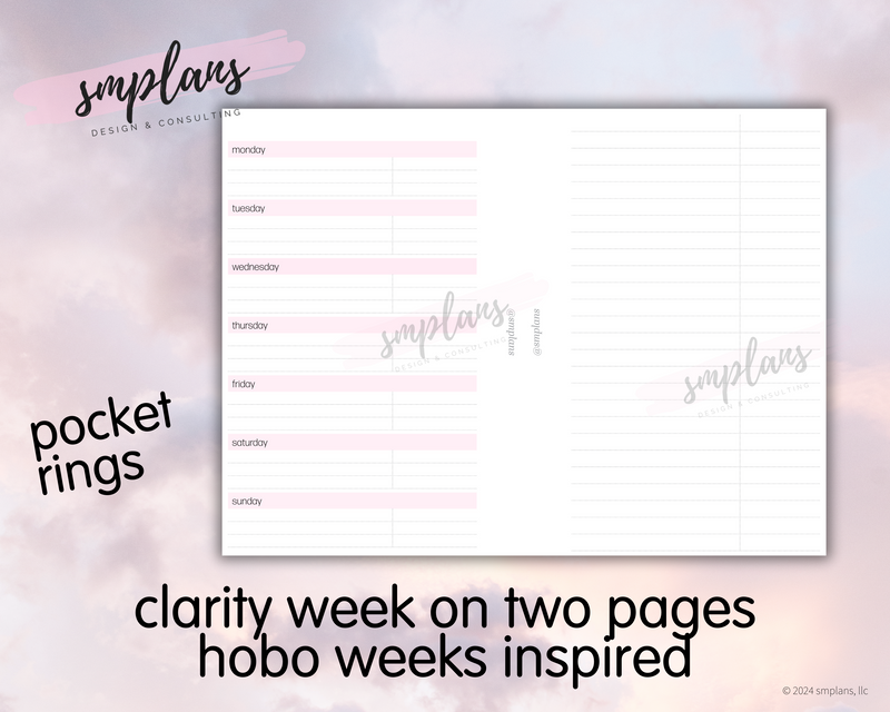 Clarity Week on 2 Pages Hobo Weeks Inspired