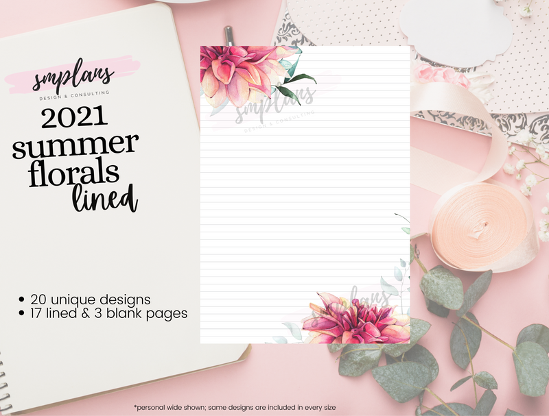 2021 Summer Floral Notes - Lined