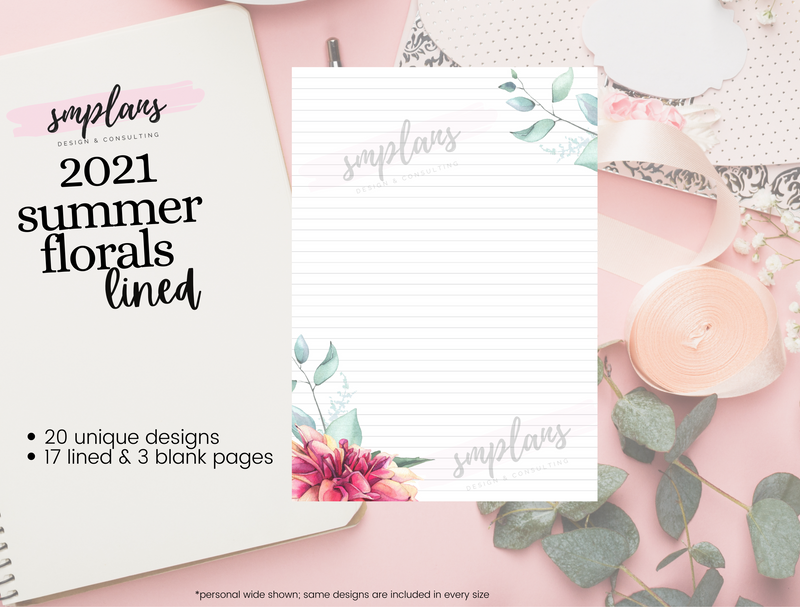 2021 Summer Floral Notes - Lined