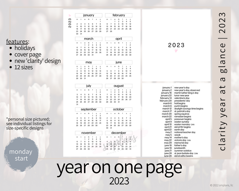 2023 Clarity Year on One Page (YO1P) - MONDAY Start