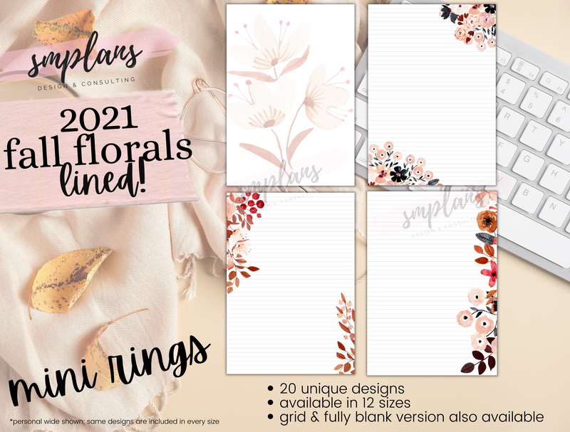 Fall Floral Notes - Lined (2021)