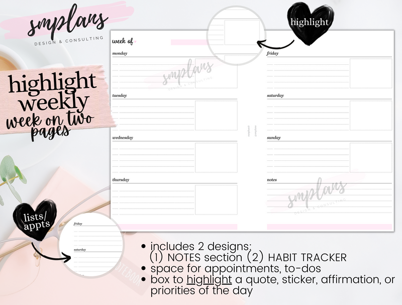 Highlight Weekly (Week on Two Pages)