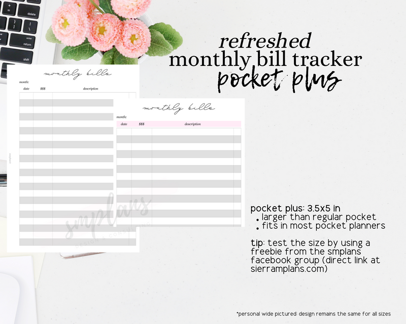 Monthly Bill Tracker (Finance Planner) BUDGET Planner