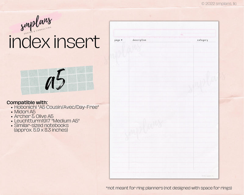 Index Insert for Bound Planners/Notebooks
