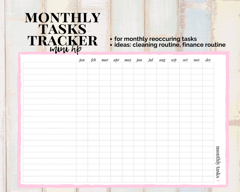 Monthly Tasks Tracker (Reoccurring Tasks)