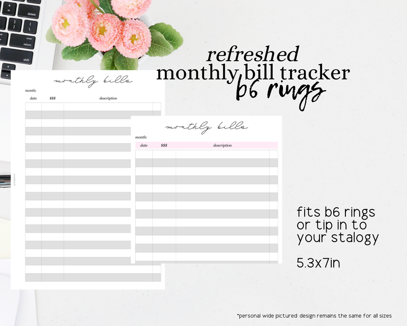 Monthly Bill Tracker (Finance Planner) BUDGET Planner