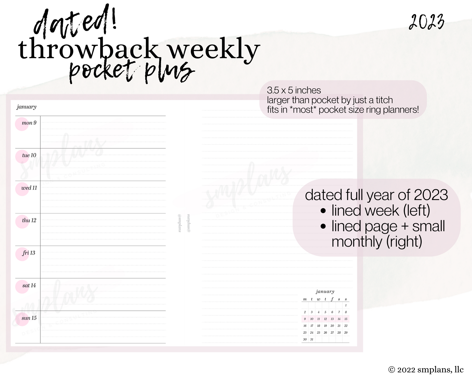 PRINTED MO2P Productivity Edition Monthly Planner Inserts 