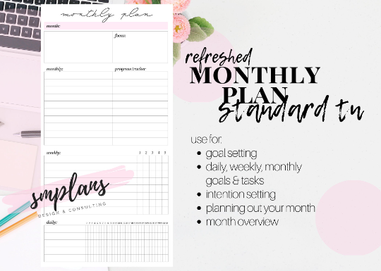 Monthly Plan - Monthly Goals - Monthly Overview