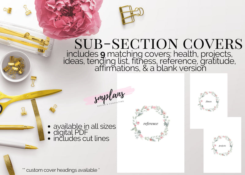 Sub-Section Covers - Spring Watercolor Floral Notes (2019)