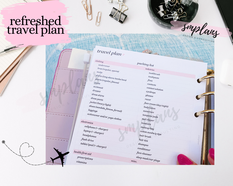Travel Plan - Packing List - Journal