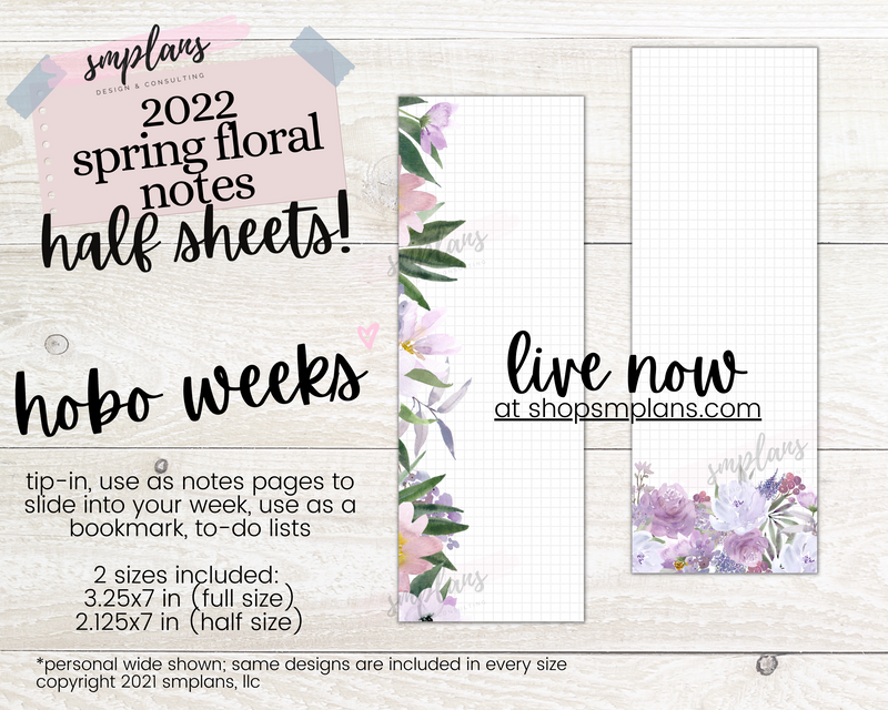 Spring Floral Notes - Half Sheets (grid) (2022)