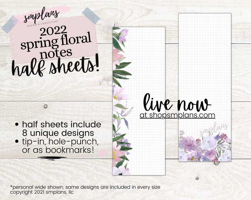 Spring Floral Notes - Half Sheets (grid) (2022)